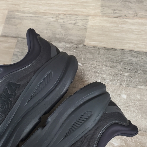 Hoka One One Bondi 9 Shoes Mens Size 10.5 Triple Black 1162011-BBLC NEW NWOB - Picture 6 of 14